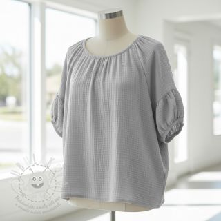 Dvojitá gázovina/mušelín light grey ORGANIC