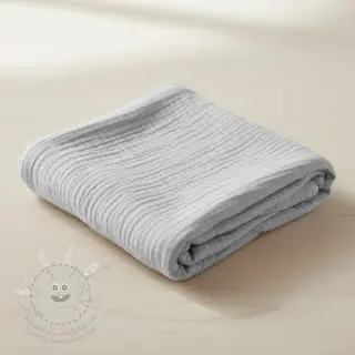 Dvojitá gázovina/mušelín light grey ORGANIC