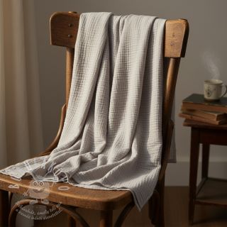 Dvojitá gázovina/mušelín light grey ORGANIC