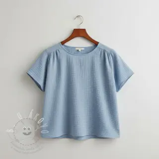 Dvojitá gázovina/mušelín blue ORGANIC