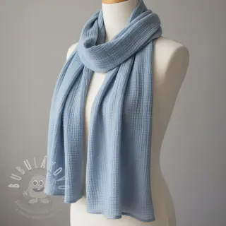 Dvojitá gázovina/mušelín blue ORGANIC