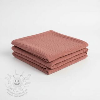 Dvojitá gázovina/mušelín mauve ORGANIC
