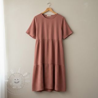 Dvojitá gázovina/mušelín mauve ORGANIC