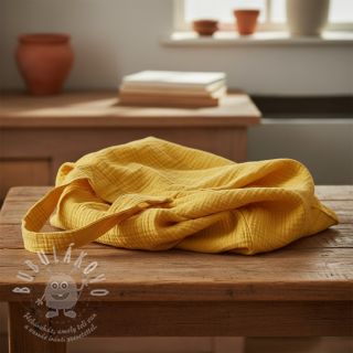 Dvojitá gázovina/mušelín soft yellow ORGANIC