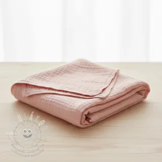Dvojitá gázovina/mušelín light rose ORGANIC