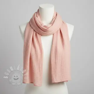 Dvojitá gázovina/mušelín light rose ORGANIC