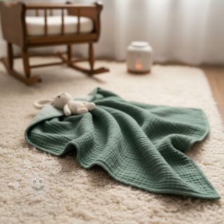 Dvojitá gázovina/mušelín green ORGANIC