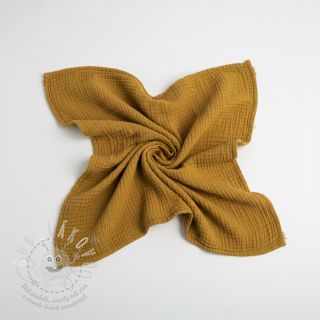 Dvojitá gázovina/mušelín ochre ORGANIC