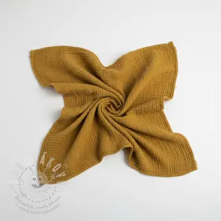 Dvojitá gázovina/mušelín ochre ORGANIC