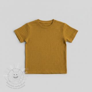 Dvojitá gázovina/mušelín ochre ORGANIC