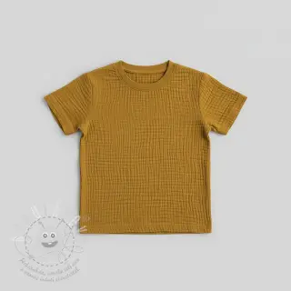 Dvojitá gázovina/mušelín ochre ORGANIC
