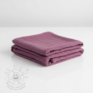 Dvojitá gázovina/mušelín purple ORGANIC