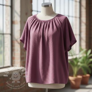 Dvojitá gázovina/mušelín purple ORGANIC