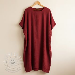 Dvojitá gázovina/mušelín bordeaux ORGANIC