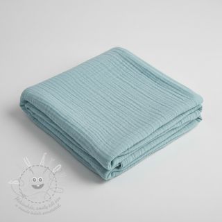 Dvojitá gázovina/mušelín teal ORGANIC
