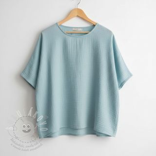 Dvojitá gázovina/mušelín teal ORGANIC