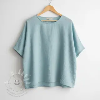 Dvojitá gázovina/mušelín teal ORGANIC
