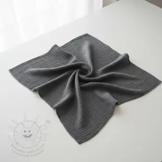 Dvojitá gázovina/mušelín dark grey