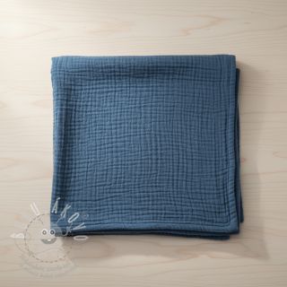 Dvojitá gázovina/mušelín indigo