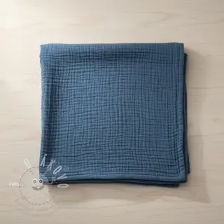 Dvojitá gázovina/mušelín indigo