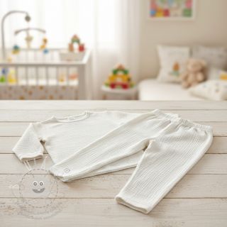 Dvojitá gázovina/mušelín ecru