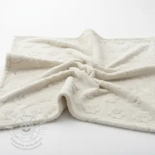 Fleece Paw prints ecru