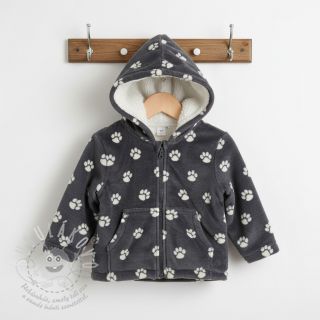 Wellness Fleece Dog paw dark grey