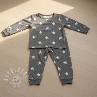 Wellness Fleece Stars grey light grey