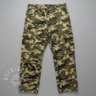 JEANS DENIM STRETCH Camouflage camo green