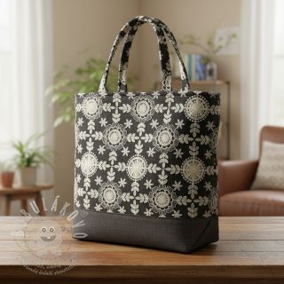 Bavlněná látka JEANS EMBROIDERY Niva design D