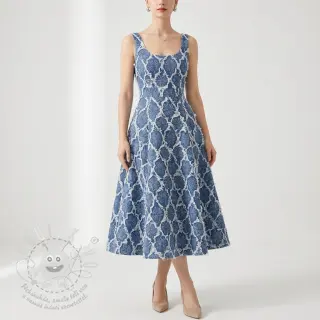 JEANS DENIM Ruffia Flowers design A