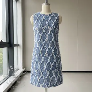 JEANS DENIM Ruffia Flowers design A