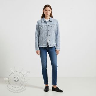 JEANS DENIM Ruffle stripes design A