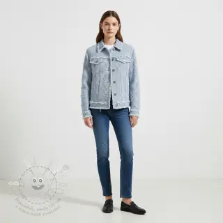 JEANS DENIM Ruffle stripes design A