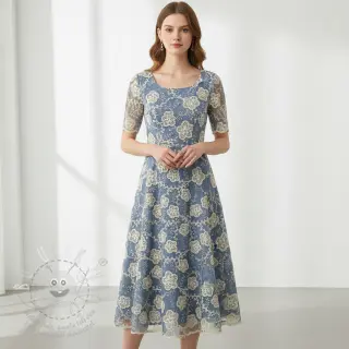 Bavlněná látka JEANS EMBROIDERY Flora design D