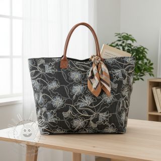 Bavlněná látka JEANS EMBROIDERY Lisa design C