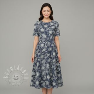 Bavlněná látka JEANS EMBROIDERY Lisa design A