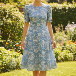 Bavlněná látka JEANS Embroidery Buttercup