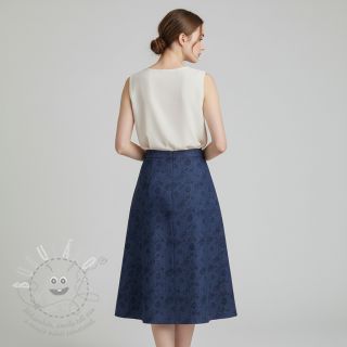 JEANS 9,5 OZ Embossed Flowers dark blue