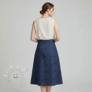 JEANS 9,5 OZ Embossed Flowers dark blue