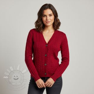 Pletenina jacquard Cably dark red