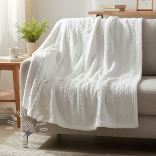 Pletenina jacquard Cable white