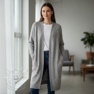 Svetrovina BIG KNIT DOT grey