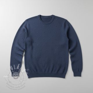 Svetrovina BIG KNIT DOT navy