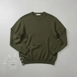 Svetrovina BIG KNIT DOT camo green