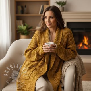 Svetrovina BIG KNIT mustard