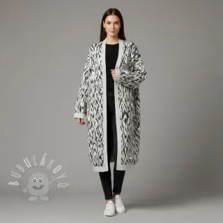 Pletenina jacquard Comfy Blurry Ikat grey