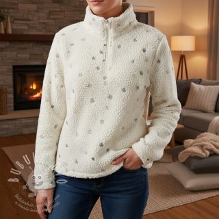 Kabátovina TEDDY Tossed hearts silver