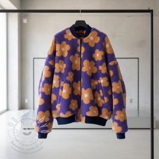 Kabátovina TEDDY JACQUARD Flowers lilac/apricot