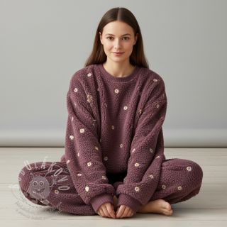 Kabátovina TEDDY EMBROIDERY Mini rosewood